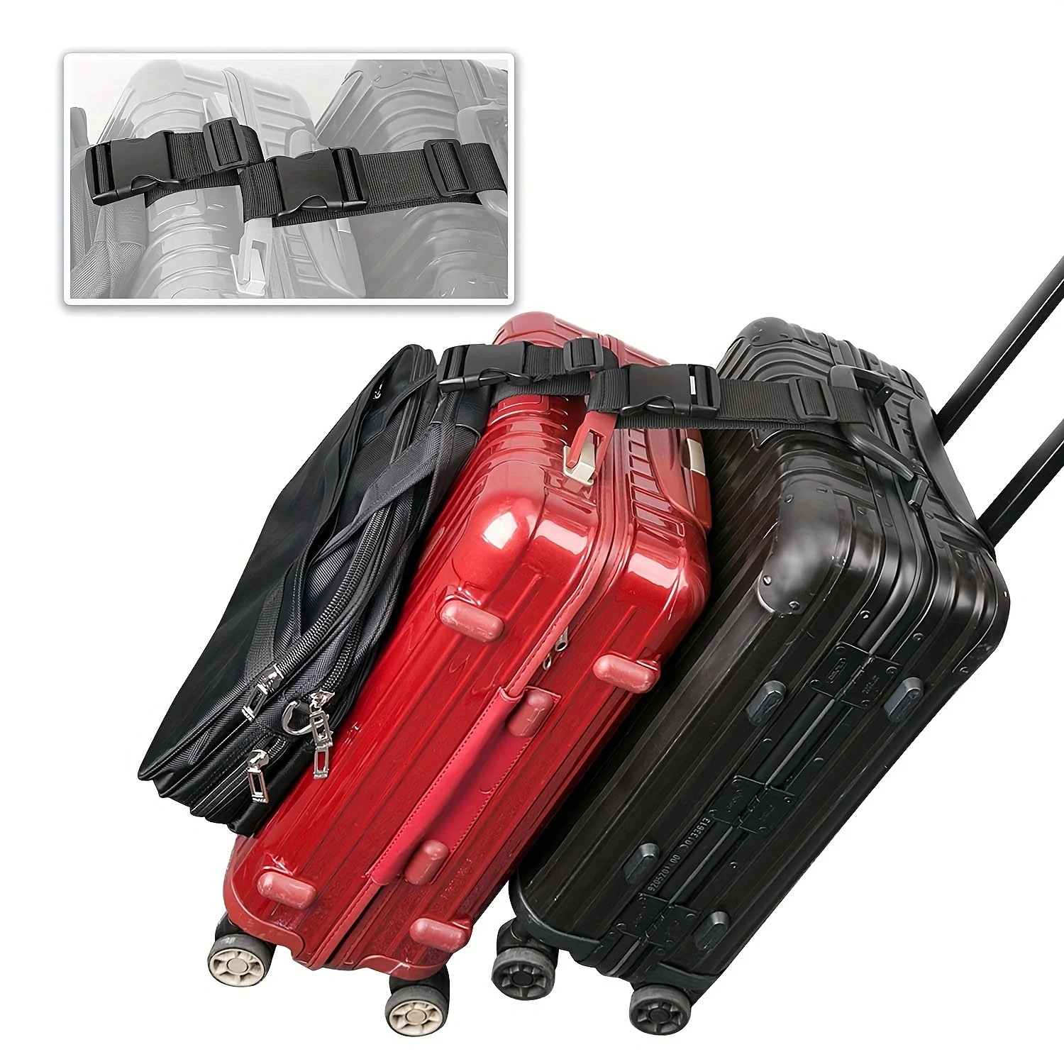 Quality Travel Accessories - 1個入りシンプルな調節可能な荷物ストラップ、スーツケースバックルストラップ、旅行用品、高品質交換可能な荷物バッグ