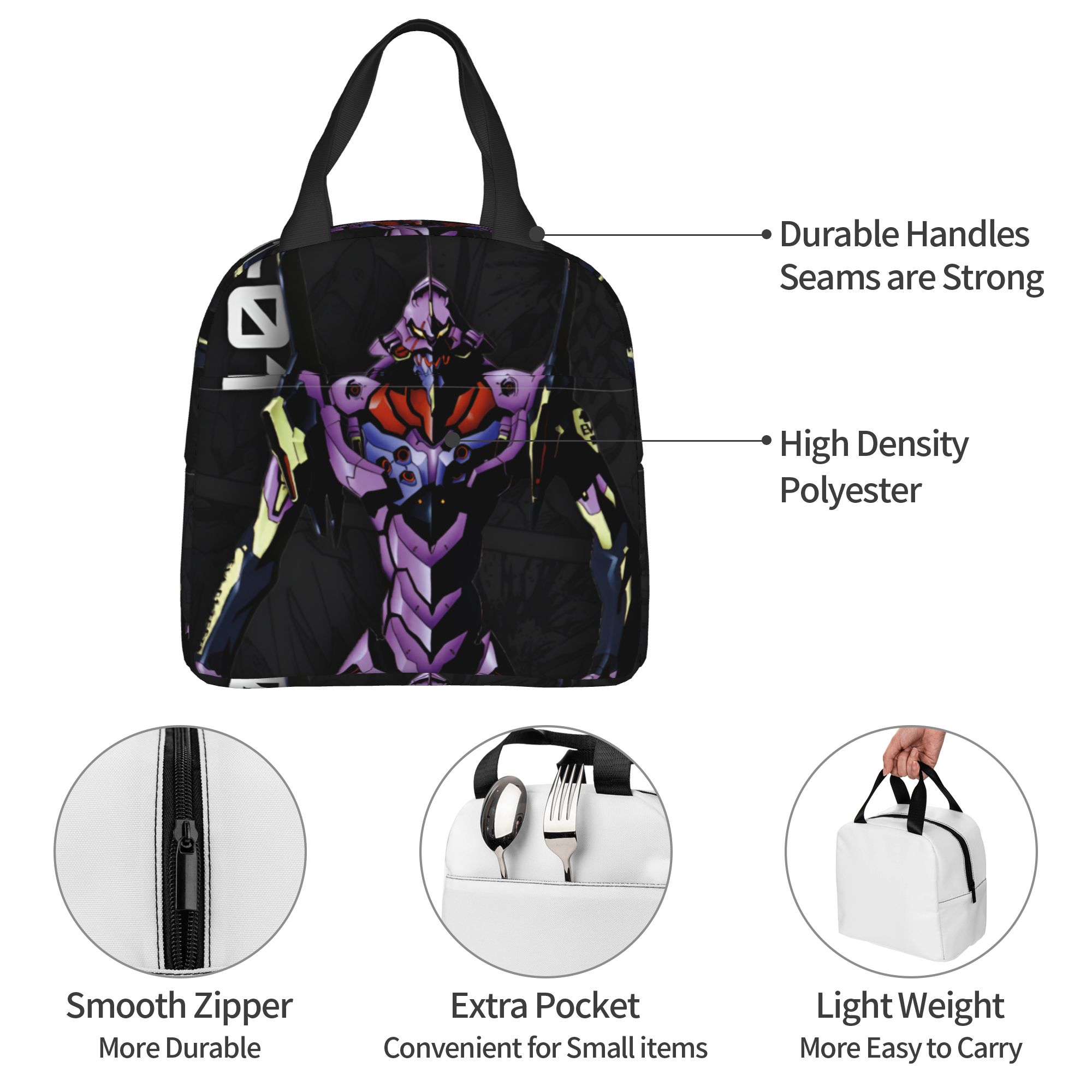 Travel Accessories 2022 - E-Evangelions 断熱ランチバッグ女性用メカスタイル終末再利用可能なランチコンテナ屋外キャンプ旅行フードボックス