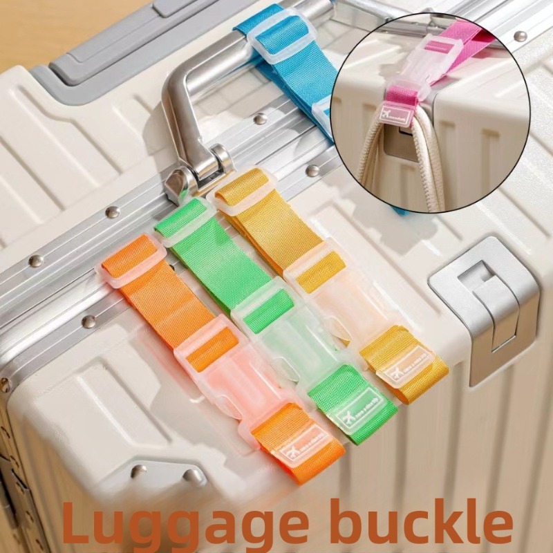 Luggage Strap Belt - 5 個ランダムカラー調整可能な荷物接続ストラップクイックバックルベルトバックパックをスーツケースに取り付けるポータブル空港旅行ツール