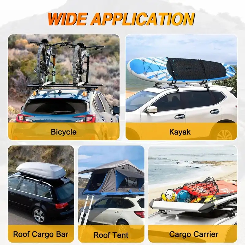 Quality Travel Accessories - 高品質・高耐久性ルーフレールクロスバー、屋外ルーフトップキャリア、カヤック、自転車、貨物運搬、旅行用、自動車外装アクセサリー