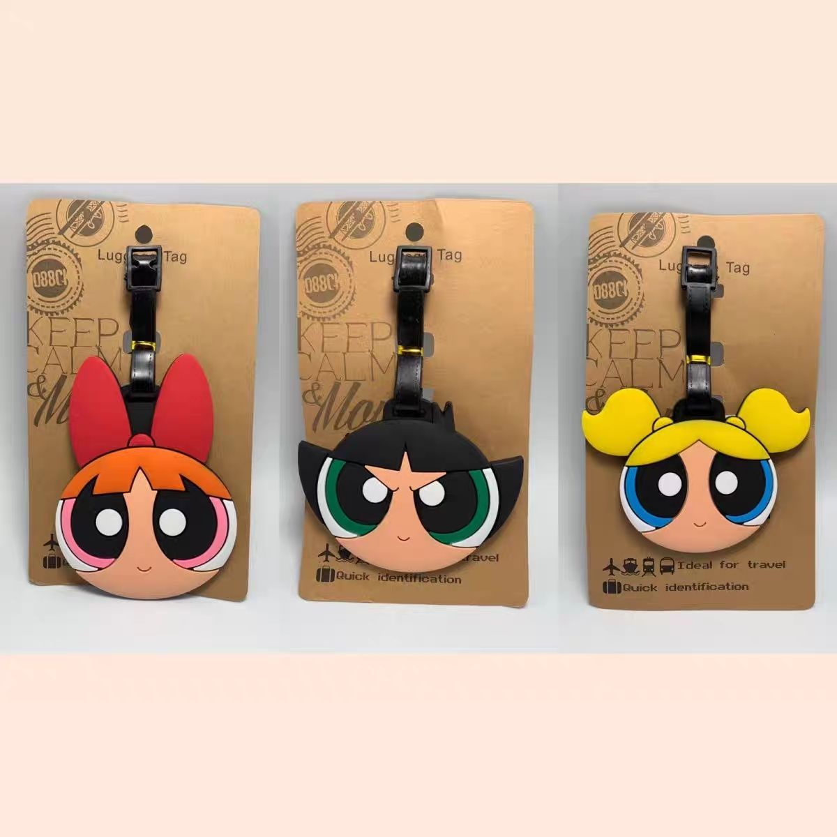 Travel Accessories And Bags - アニメパワーパフガールズバッグペンダントかわいい漫画風荷物タグキュートな荷物ペンダントDIYチェックイン紛失防止トラベルホリデーギフト