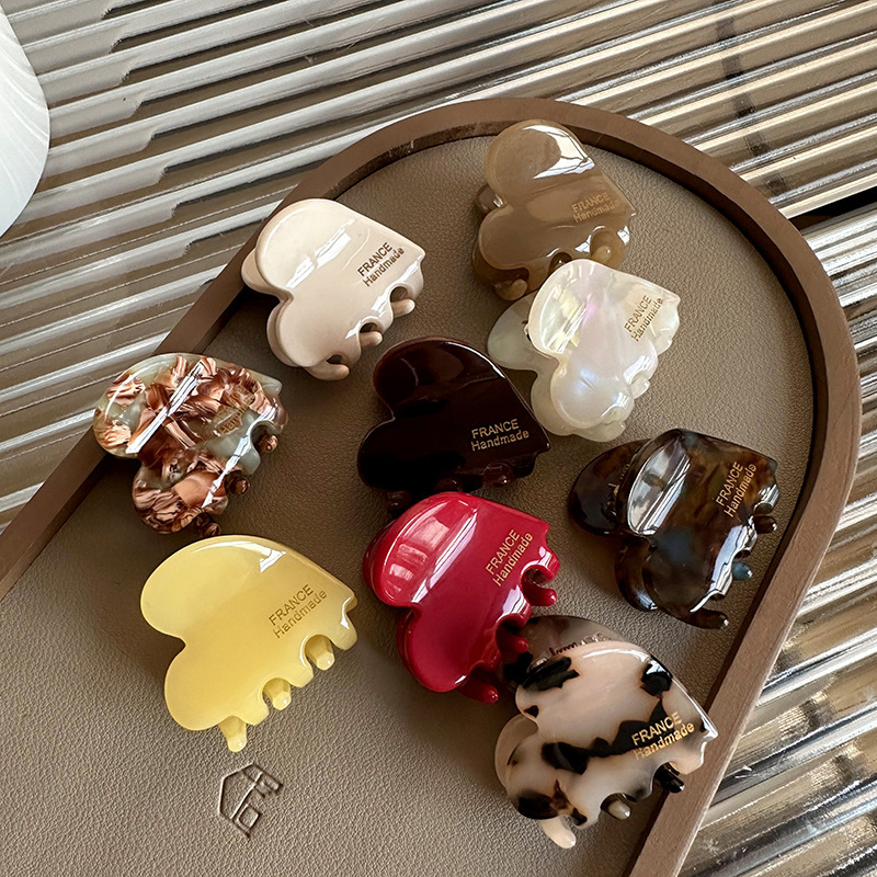Travel Accessories For Girls - 3.5 センチメートル小さなヘアクローアセテートヘアクラブかわいいハート型ヘアクリップ子供女性女の子ヘアアクセサリーヘアピンクリップ