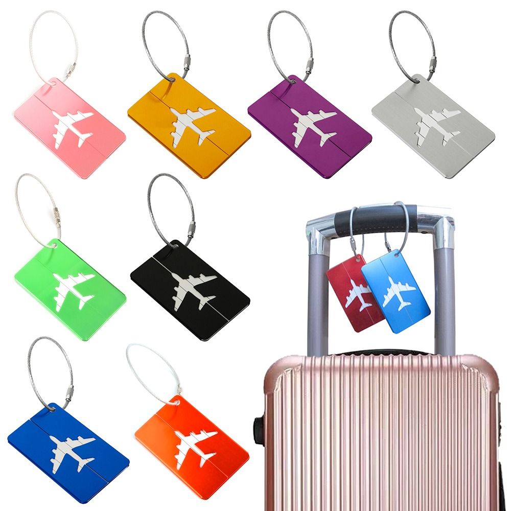 Quality Travel Accessories - トラベルバッグ用の再利用可能なアルミニウム製ラゲッジタグ,収納用,食品用,旅行用,ロープ付き