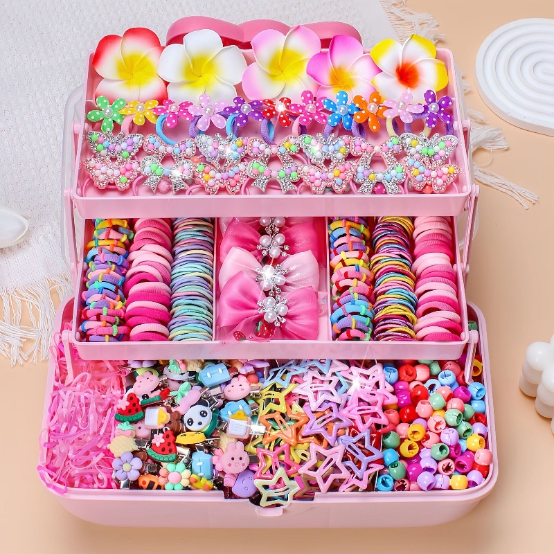 546 個の弓高弾性ヘアアクセサリーセット髪を傷つけないカラ - Travel Accessories For Girls のレビューと価格