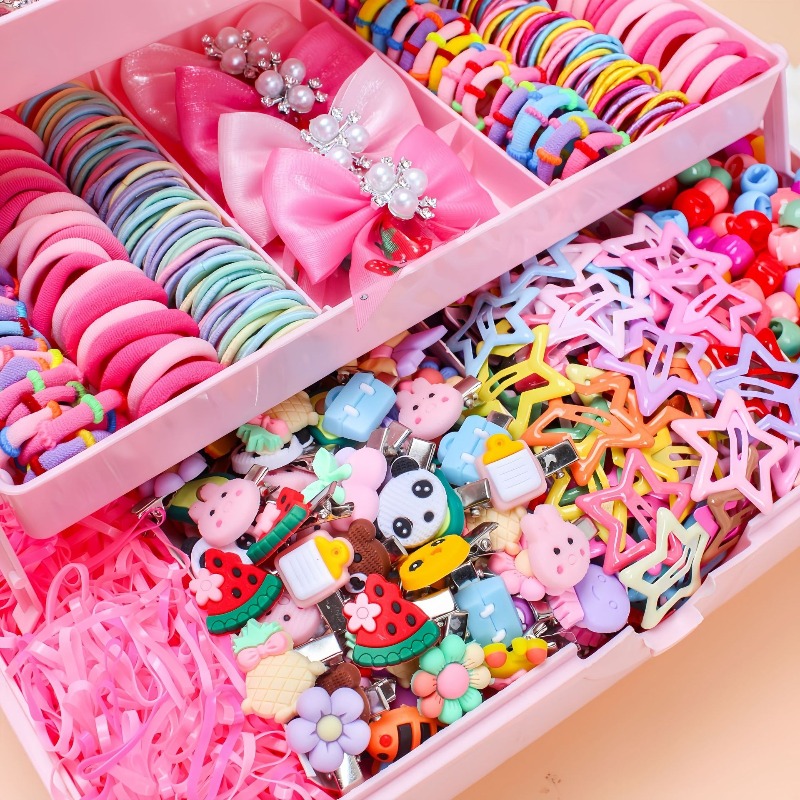 546 個の弓高弾性ヘアアクセサリーセット髪を傷つけないカラ - Travel Accessories For Girls のレビューと価格