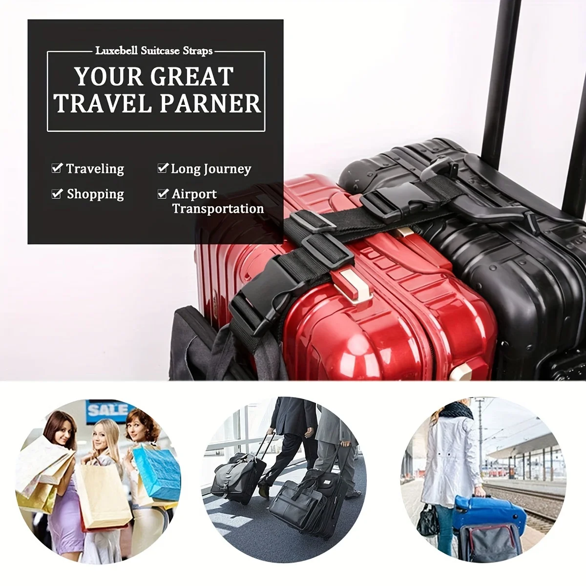 1個入りシンプルな調節可能な荷物ストラップ、スーツケースバッ - Quality Travel Accessories のレビューと価格