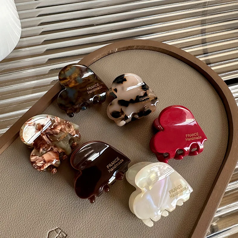 小さなヘアクローアセテートヘアクラブかわいいハート型ヘアクリ - Travel Accessories For Girls のレビューと価格