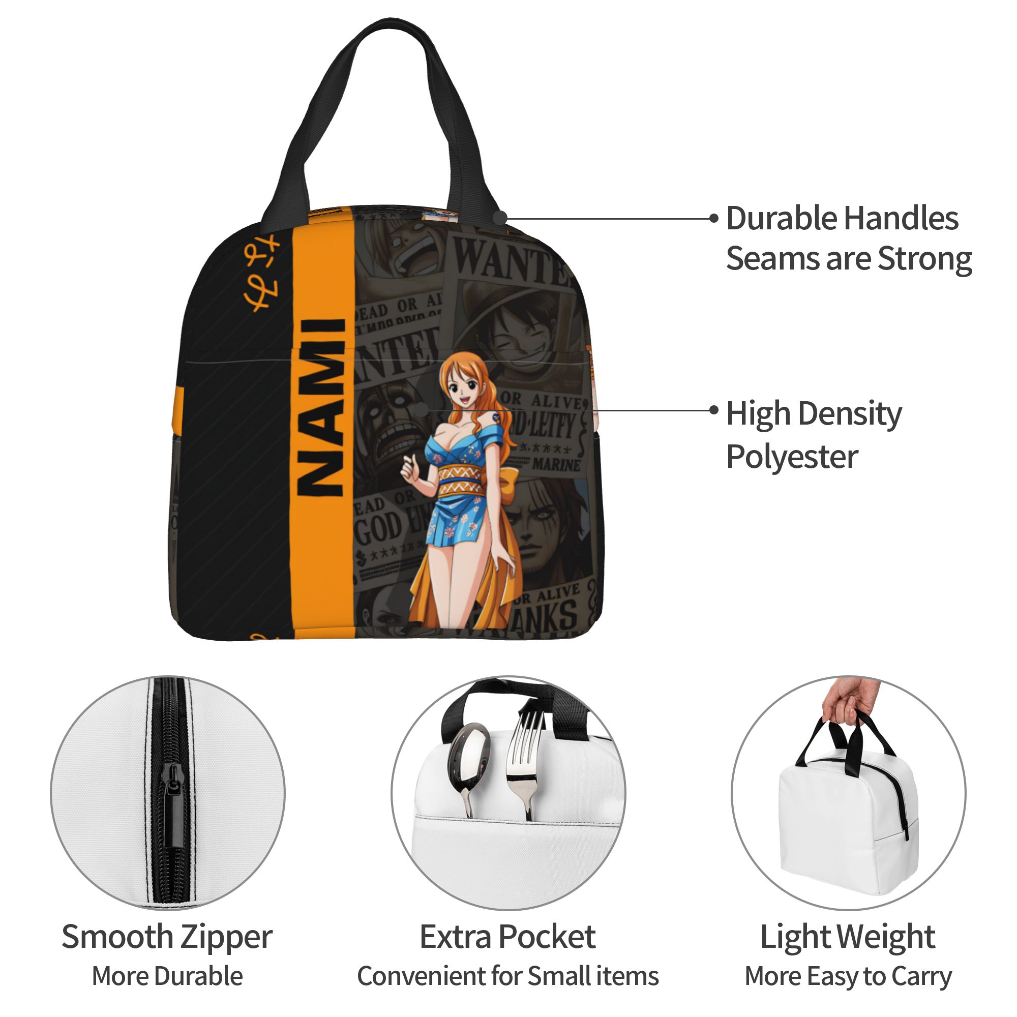カスタムワンピース ナミズ 断熱ランチバッグ ポータブルアニ - Travel Accessories 2022 のレビューと価格