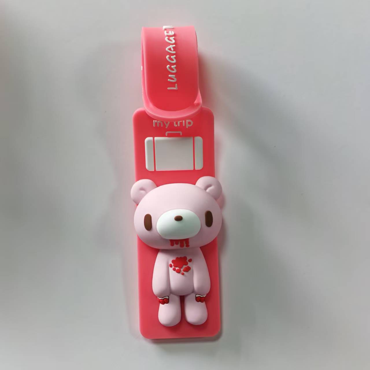 かわいい漫画のクマのシリコン製荷物タグ、紛失防止スーツケース - Luggage Strap Belt のレビューと価格
