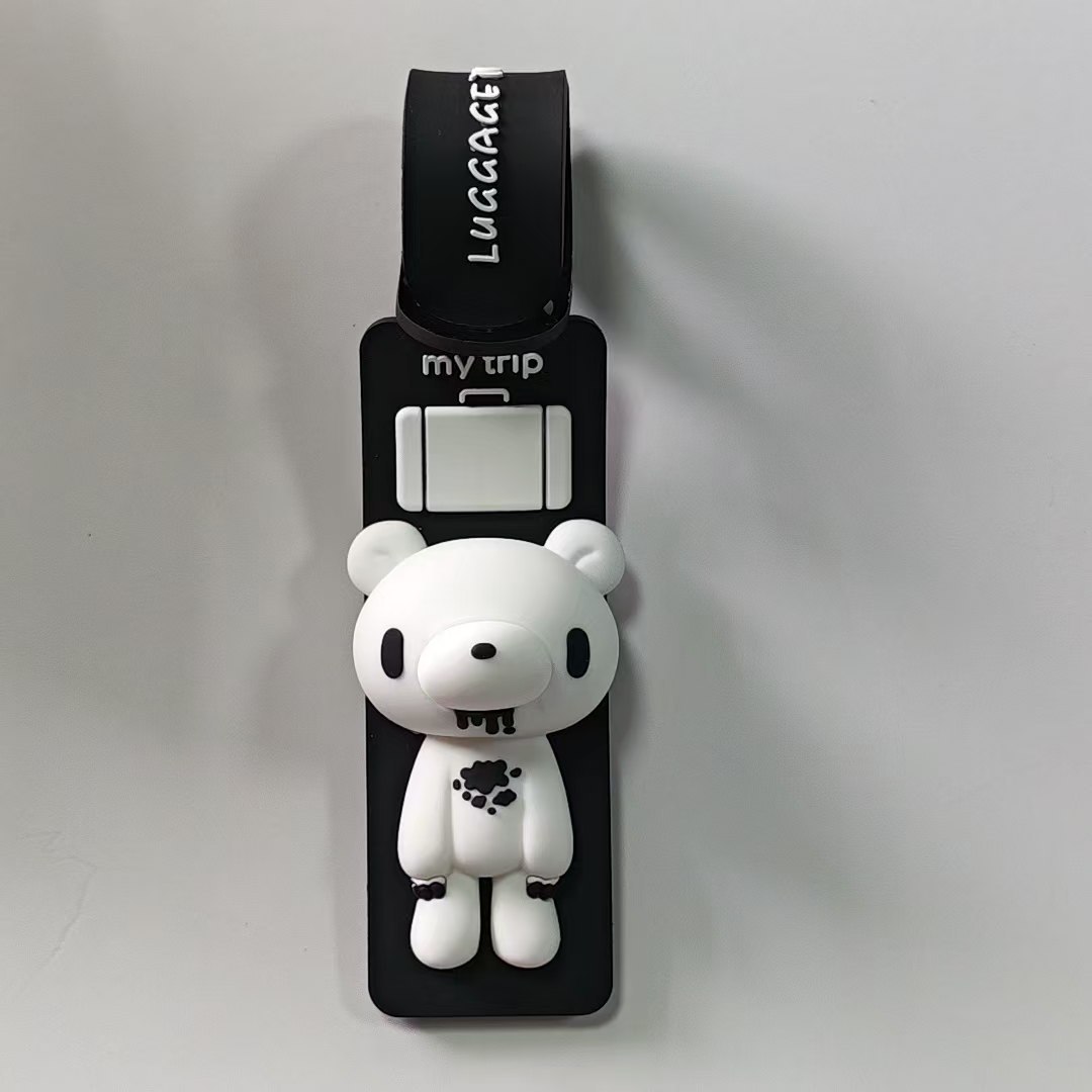 かわいい漫画のクマのシリコン製荷物タグ、紛失防止スーツケース - Luggage Strap Belt のレビューと価格