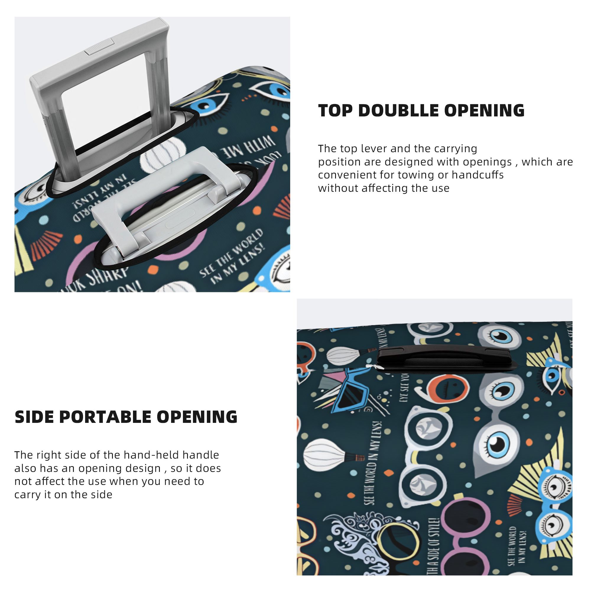 検眼医、眼鏡士、荷物カバー、ファッション、風変わりなサングラ - Quirky Travel Accessories のレビューと価格