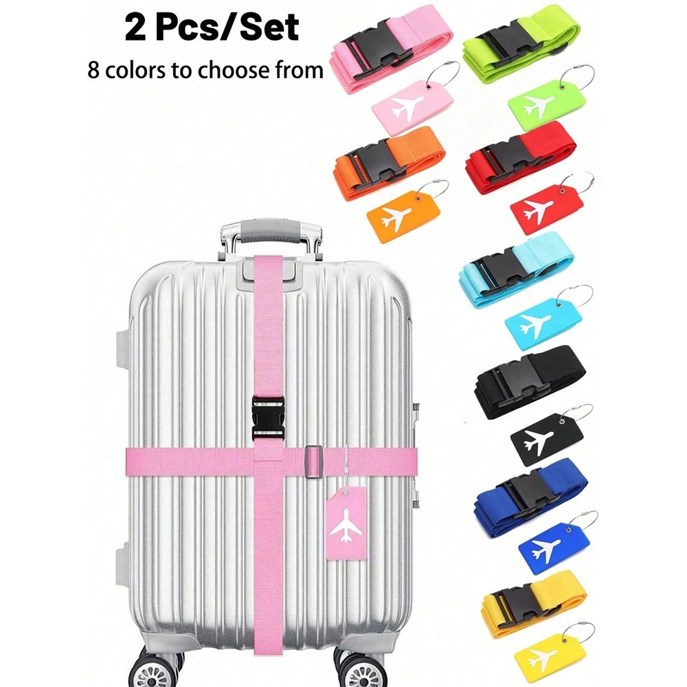 荷物ストラップセット 荷物タグ付き 複数の色の荷物ストラップ - Luggage Strap Belt のレビューと価格