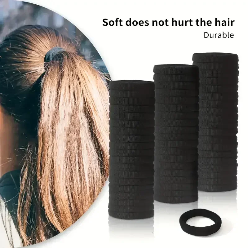 高弾性ヘアバンド女性女の子黒ベーシックヘアネクタイヘッドバン - Travel Accessories For Girls のレビューと価格