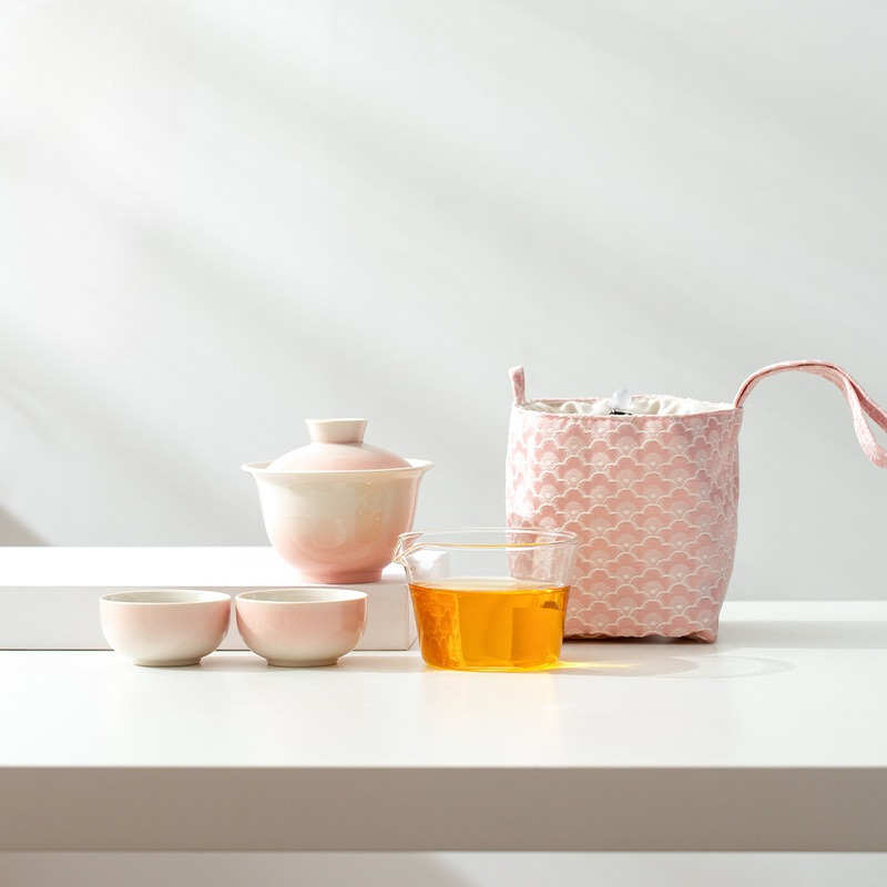 植物灰釉グラデーショントラベルティーセットセラミック功夫セッ - Portable Travel Kettle のレビューと価格
