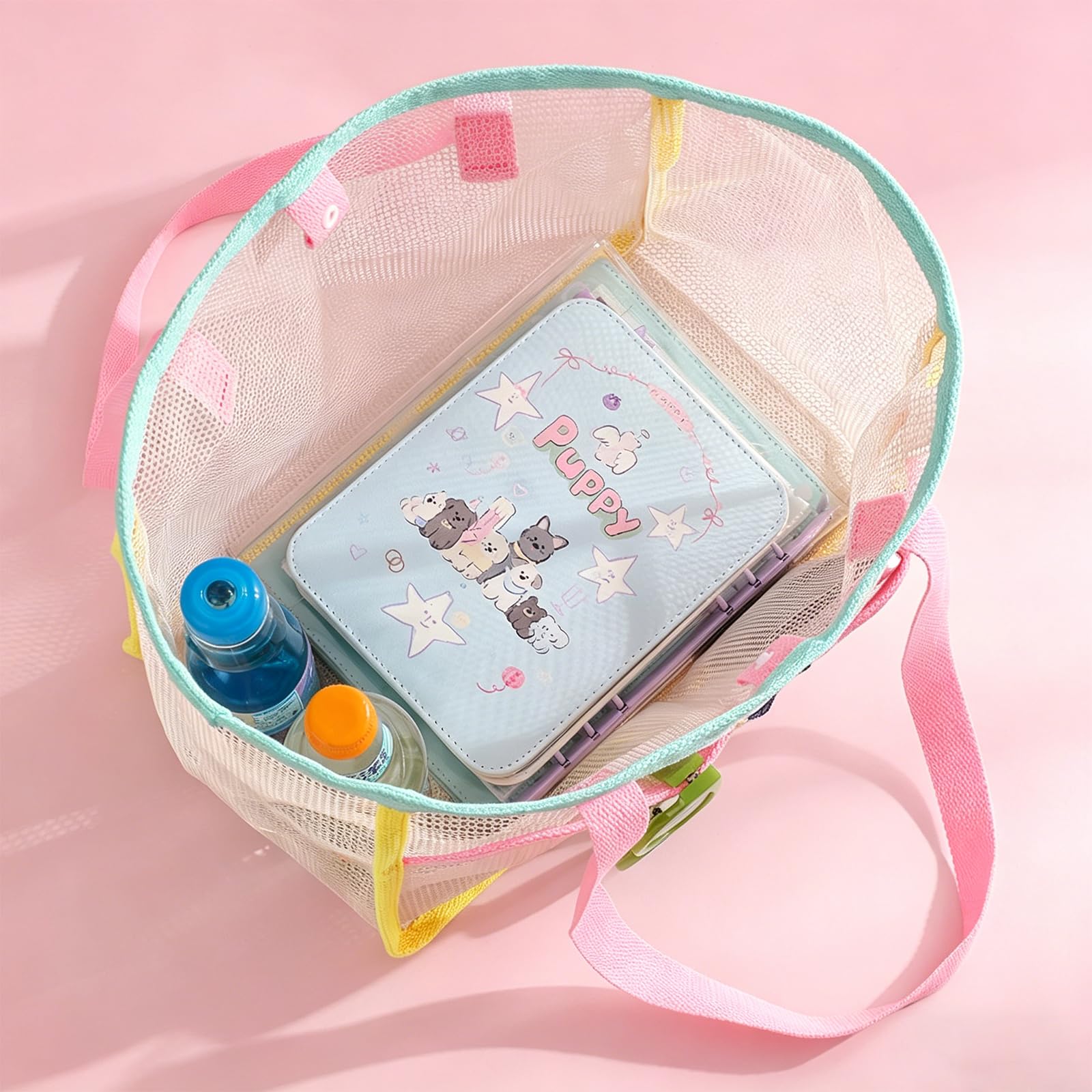 女性用ビーチバッグ カラフルな折りたたみ式ネットサンドトート - Travel Accessories And Bags のレビューと価格