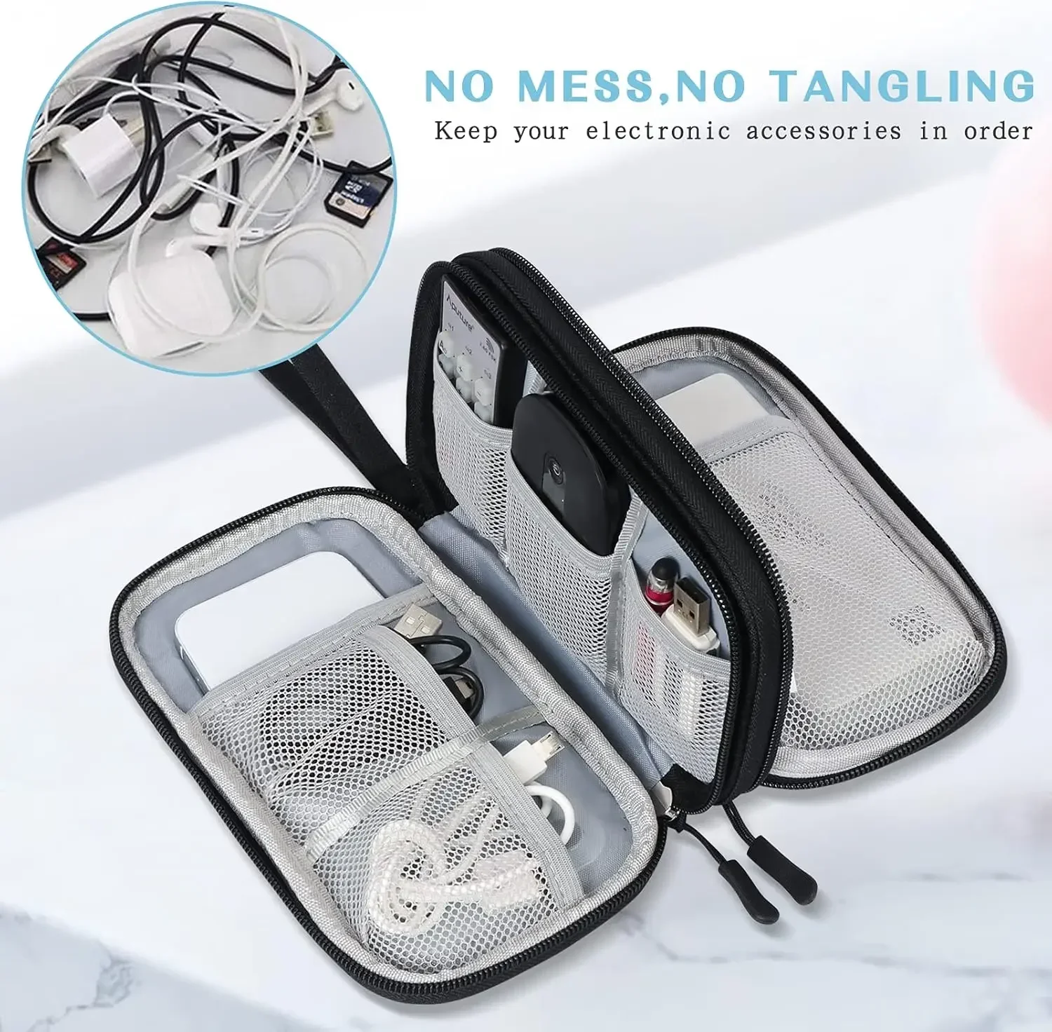 トラベルケーブルバッグ ポータブルデジタル収納ポーチ 充電器 - Travel Accessories And Bags のレビューと価格