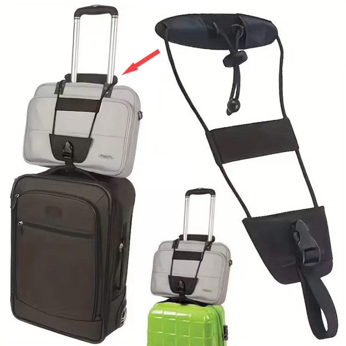 旅行用荷物接続ストラップ、スーツケースのハンドルに小型バッグ - Luggage Strap Belt のレビューと価格