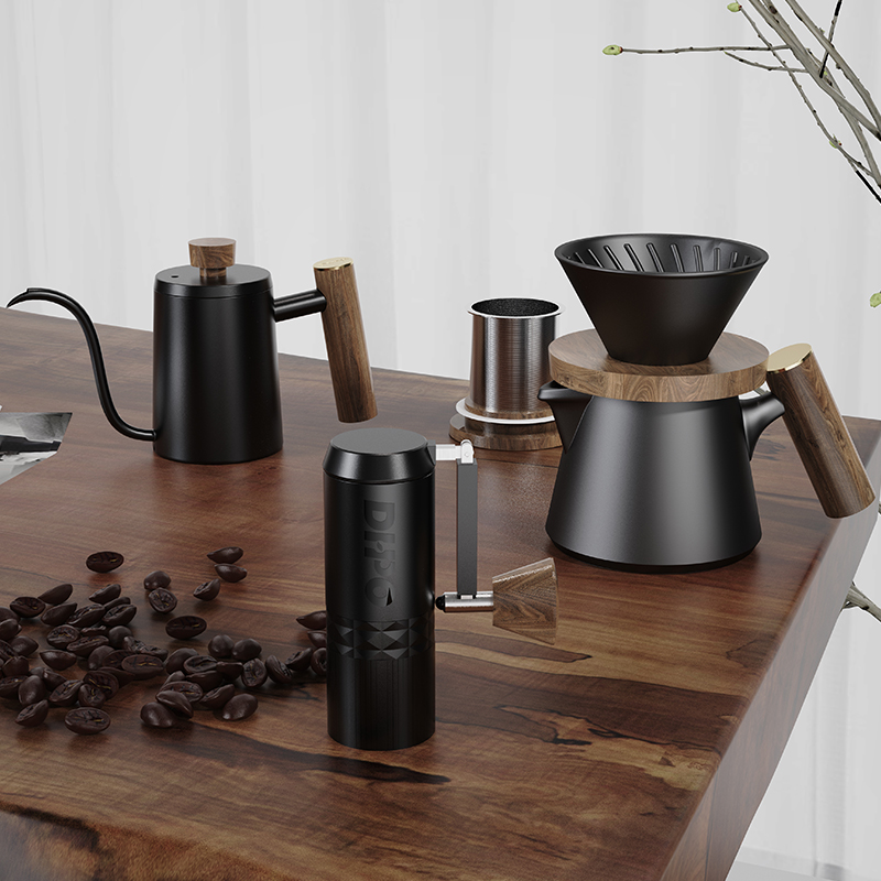 DHPO 高級コーヒーキットセット、二重層コーヒーカップ、手 - Portable Travel Kettle のレビューと価格
