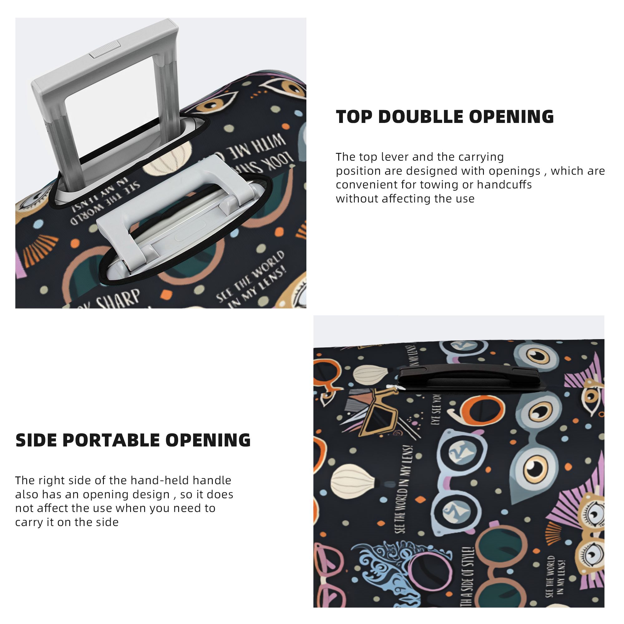 風変わりなサングラス、個性的な眼鏡、荷物カバー、かわいい検眼 - Quirky Travel Accessories のレビューと価格
